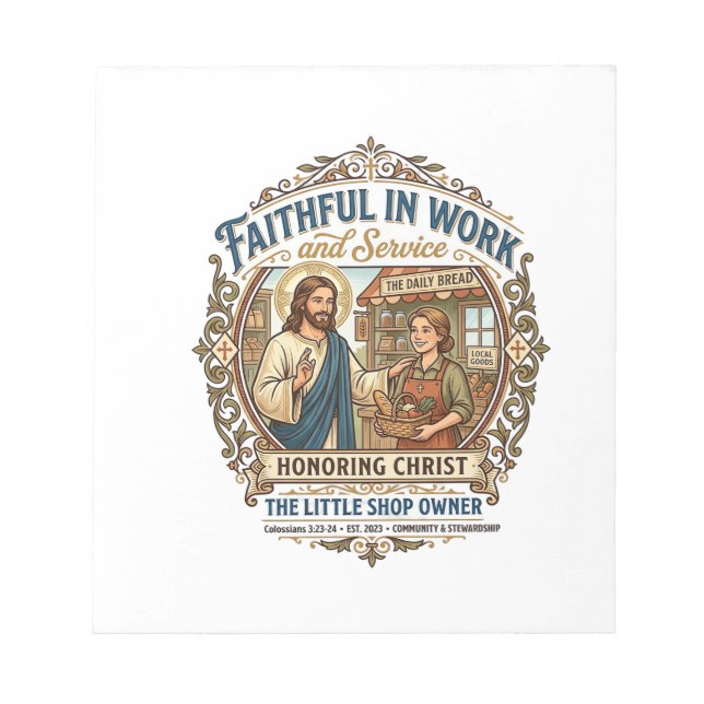 Jesus Craft Seller Etsy Maker Shirt Faith Based De Notepad (Front)