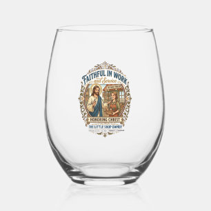 Jesus Craft Seller Etsy Maker Shirt Faith Based De Stemless Wine Glass