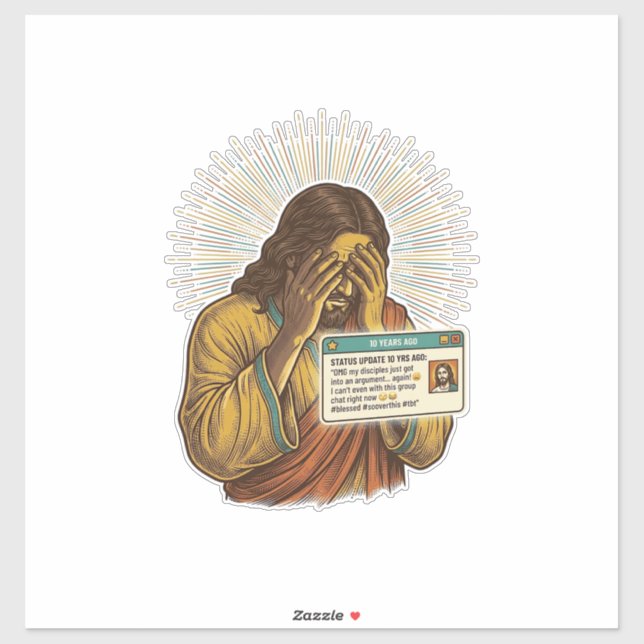 Jesus Cringing Ten Year Old Status Update Humor_1 (Sheet)