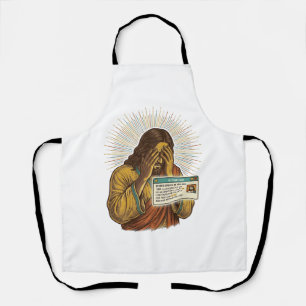 Jesus Cringing Ten Year Old Status Update Humor_1 Apron