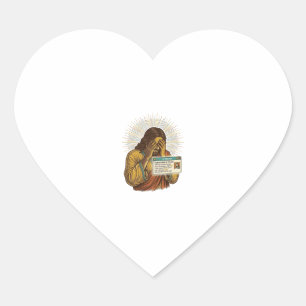 Jesus Cringing Ten Year Old Status Update Humor_1 Heart Sticker