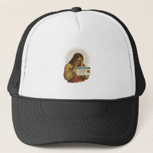 Jesus Cringing Ten Year Old Status Update Humor_1 Trucker Hat