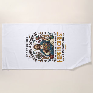 Jesus Crochet Knitting T-Shirt Inspirational Faith Beach Towel