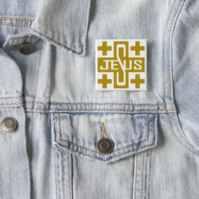 Jesus' Cross 15 Cm Square Badge (In Situ)