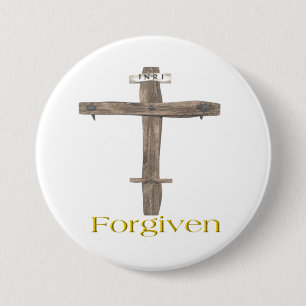 Jesus cross 7.5 cm round badge