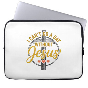 Jesus Cross Christian Typography Shirt Design_1 Laptop Sleeve