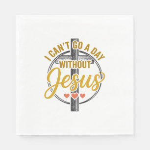 Jesus Cross Christian Typography Shirt Design_1 Napkin