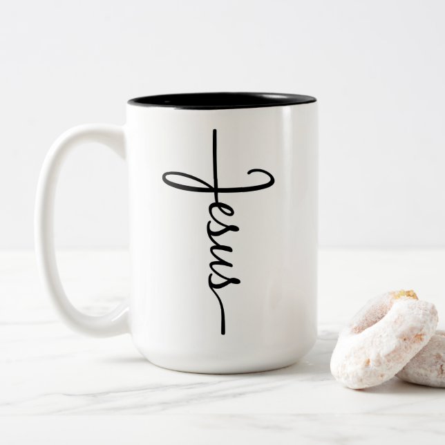 Jesus Cross Coffee Mug (With Donut)