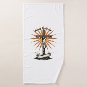 Jesus Cross Faith Vintage Engraving Christian Shir Bath Towel