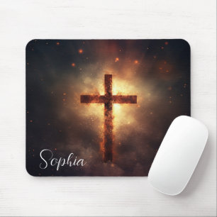 Jesus Cross Glow Jesus Faith Christian Custom Mouse Mat