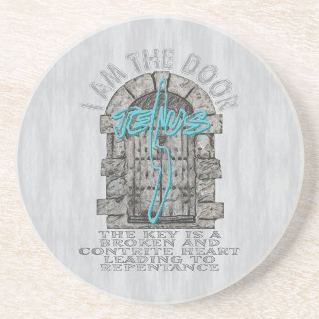 Jesus Cross Guarding a DoorT-Shirt Coaster (Front)