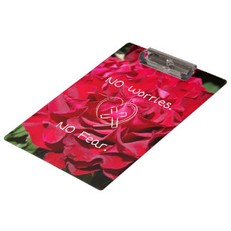 Jesus Cross Heart Clipboards Christian No Fears