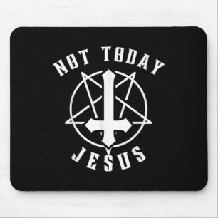 Jesus Cross Not Today Jesus Christian Graphic Tee Mouse Mat