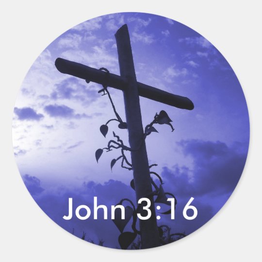 Jesus Cross of Calvary John 3:16 Sticker