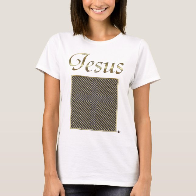 JESUS Cross Optical Illusion T-Shirt (Front)