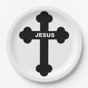 JESUS CROSS PAPER PLATE