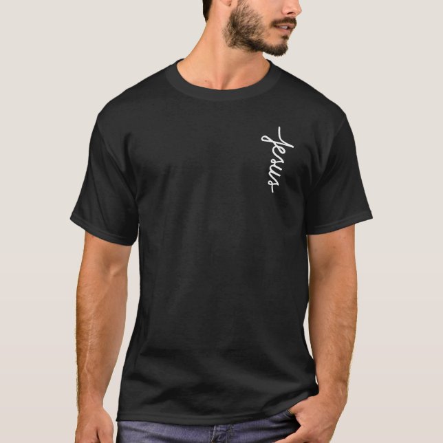 Jesus Cross Script Christian T-Shirt (Front)