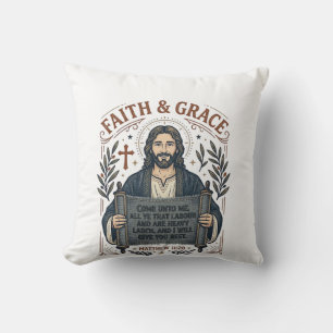 Jesus Cross Stitch Vintage Shirt Christian Graphic Cushion