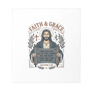 Jesus Cross Stitch Vintage Shirt Christian Graphic Notepad