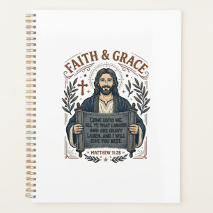 Jesus Cross Stitch Vintage Shirt Christian Graphic Planner