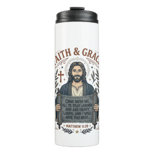 Jesus Cross Stitch Vintage Shirt Christian Graphic Thermal Tumbler