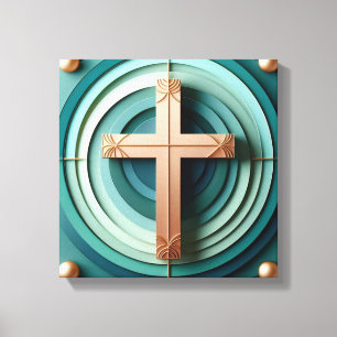 Jesus Cross Stretched Canvas Print