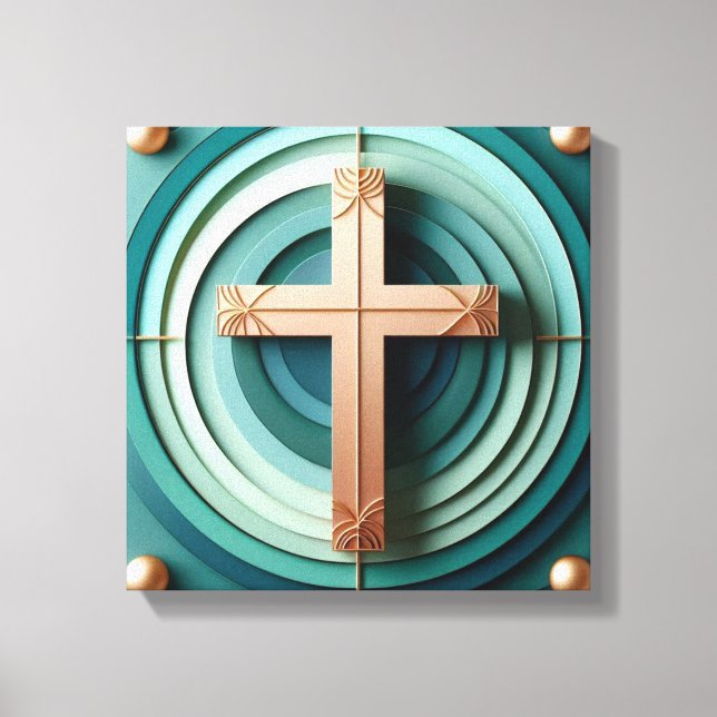 Jesus Cross Stretched Canvas Print (Front)