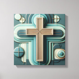 Jesus Cross Stretched Canvas Print