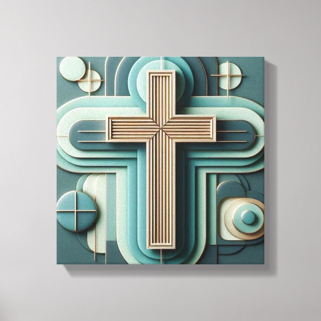 Jesus Cross Stretched Canvas Print (Front)