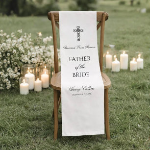 Jesus Cross Symbol Wedding Memorial Sign Short Table Runner