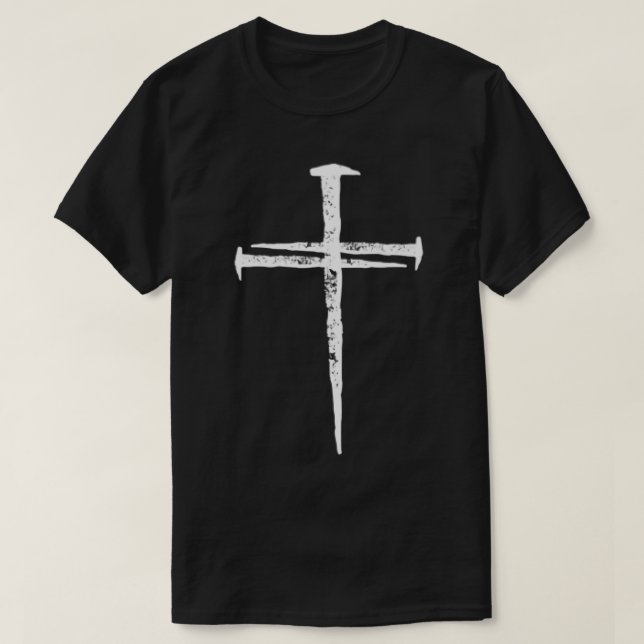 Jesus Cross Three Nails Christian Vintage   T-Shirt (Design Front)