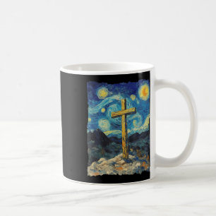 Jesus Cross Van Gogh Style Starry Night Art Christ Coffee Mug