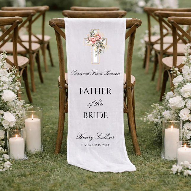 Jesus Cross Wedding Memorial Father Of The Bride Short Table Runner (Creator Uploaded)