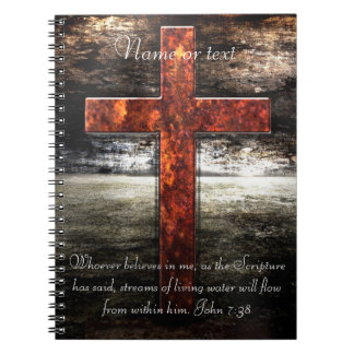 Jesus Cross with Bible scripture Notebook