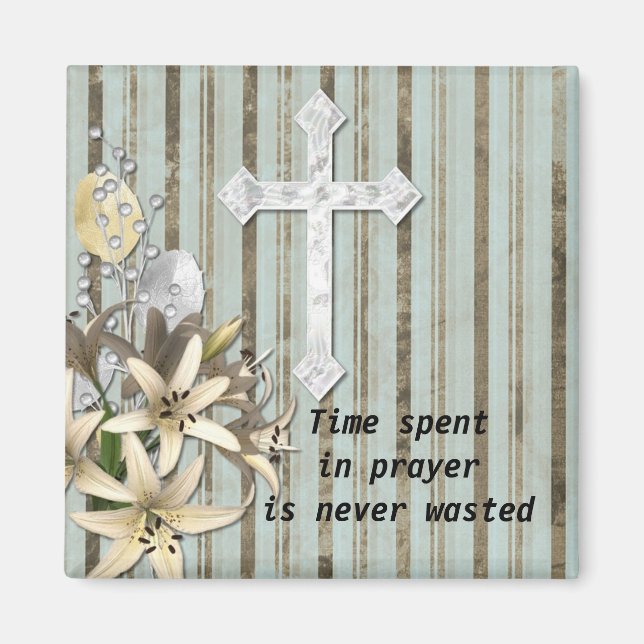 Jesus Cross with christian quote Magnet (Front)