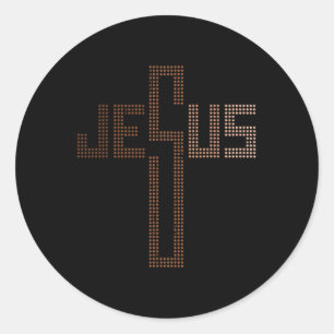 Jesus Cross Women Black History Month Men Christia Classic Round Sticker