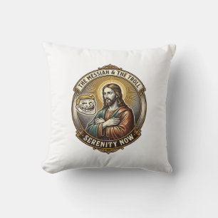 Jesus Crossing Arms Internet Troll Face Emoji Humo Cushion