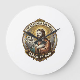 Jesus Crossing Arms Internet Troll Face Emoji Humo Large Clock