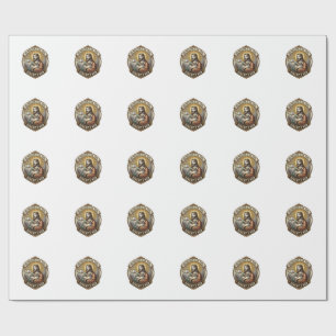 Jesus Crossing Arms Internet Troll Face Emoji Humo Wrapping Paper
