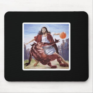 Jesus Crossing Up Satan Bysketbyll Mouse Mat