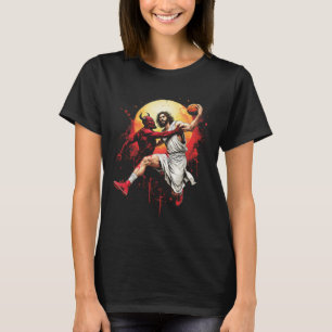 Jesus Crossing Up The Devil Sketll Lover Christian T-Shirt