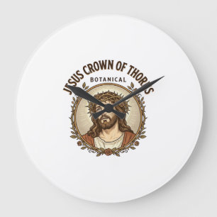 Jesus Crown Of Thorns Botanical Jesus Crown Thorns Large Clock