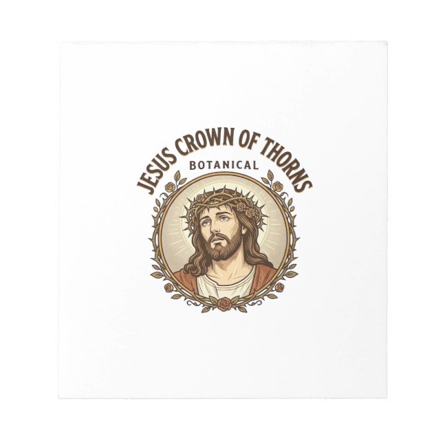 Jesus Crown Of Thorns Botanical Jesus Crown Thorns Notepad (Front)