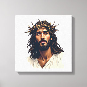Jesus Crown of Thorns Vintage Engraving Shirt (1) Canvas Print