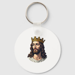 Jesus Crowned King Vintage Engraving Faith Shirt ( Key Ring