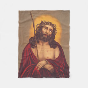 Jesus Crowned With Thorns Sorrowful Art Fleece Blanket