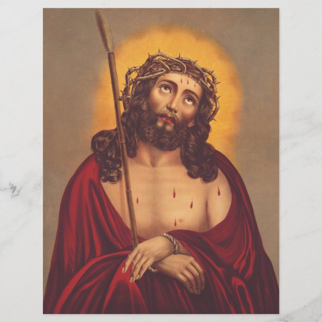 Jesus Crowned With Thorns Sorrowful Art Flyer (Front)