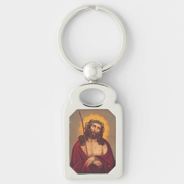 Jesus Crowned With Thorns Sorrowful Art Key Ring (Front)