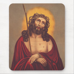 Jesus Crowned With Thorns Sorrowful Art Mouse Mat