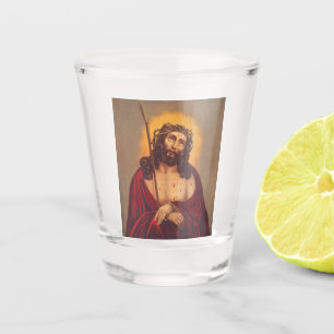 Jesus Crowned With Thorns Sorrowful Art Shot Glass